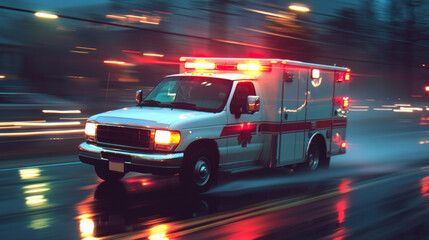 Wallpaper ambulance, motion blur, sirens and gyros on