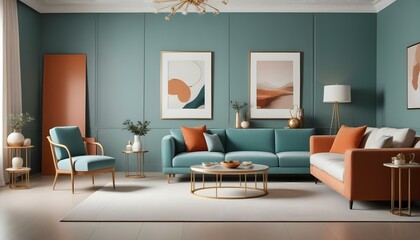 Photo interior modern design room 3d illustration
