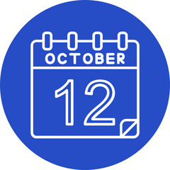 12 October Vector Icon Design
