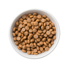 Bowl of Dry Pet Food with Nutritional Variety