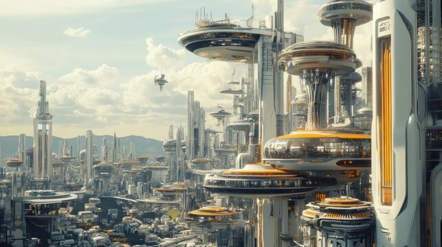 Modern cyberpunk mega city with futuristic buildings architecture and cutting edge technology background wallpaper AI generated image
