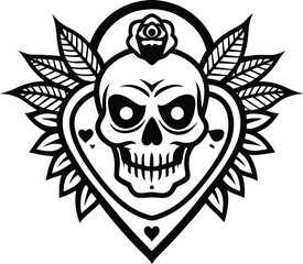 Hand drawn old school tattoo line art  vector illustration 