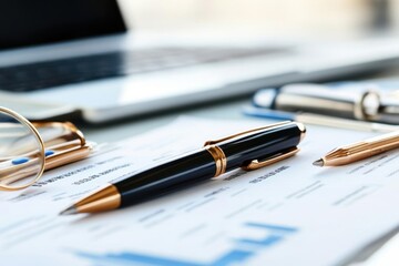 Fototapeta premium Business plan with a SWOT analysis, identifying strengths and opportunities