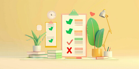 Safety training progress chart, indicating progress in mandatory courses with a green checkmark and a red x, on a light yellow background.