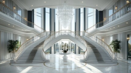 Grand Staircase in a Luxurious Mansion