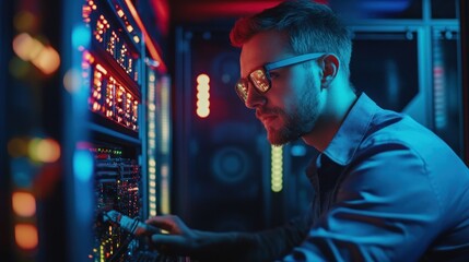 Obraz premium Server Room Technician