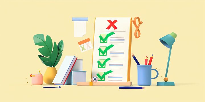 Safety training progress chart, indicating progress in mandatory courses with a green checkmark and a red x, on a light yellow background.