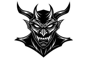 Hannya Mask Silhouette Outline Drawing