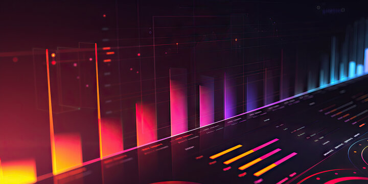 A bar graph illustrating the average customer lifetime value across different customer segments, with a sleek, modern technology background. 