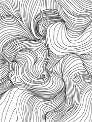 Abstract line art for background, wall decoration, engraving, adult coloring book,coloring page and other design element. Vector illustrations