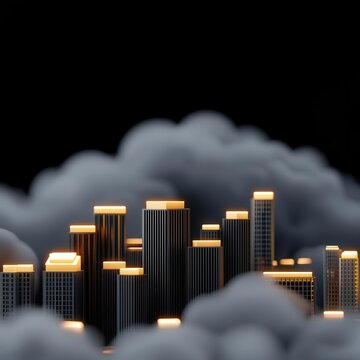 Distributed computing in cloud environment, tech ecosystem, illustration