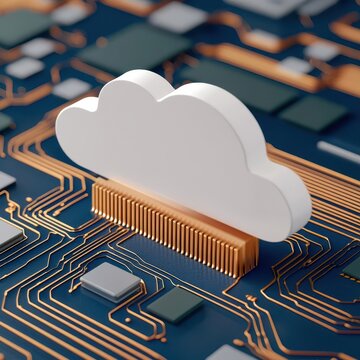 Distributed computing in cloud environment, tech ecosystem, illustration