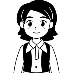 Smiling Indian Teen Girl, 17, in School Uniform - Full Body Vector Illustration
