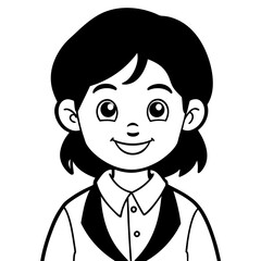 Smiling Indian Teen Girl, 17, in School Uniform - Full Body Vector Illustration