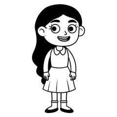 Smiling Indian Teen Girl, 17, in School Uniform - Full Body Vector Illustration