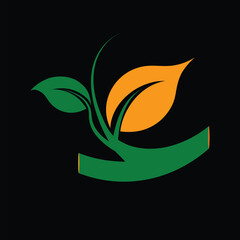 Green leaf icon eco logo vector design minimalist template element. Nature and Ecology vector logo.