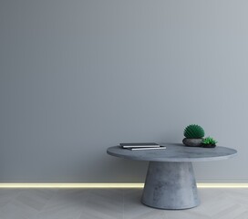 Background gray wall plinth with backlight