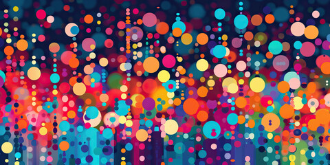 A collection of colorful dots and bars representing demographic information about an organization's workforce, highlighting areas for improvement in diversity and inclusion efforts.