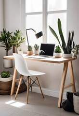 stylish minimalist desk setup featuring calming soft organized workspace enhanced productivity, organization, furniture, decor, aesthetics, technology