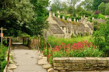 View of stone bridge footpath towards the picturesque Arlington