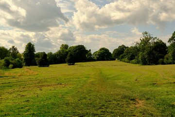 Beautiful picturesque lush green English countryside landscape i