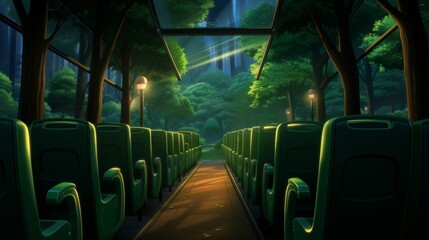 Naklejka premium Innovative design concepts for futuristic bus seats enhancing comfort and aesthetics