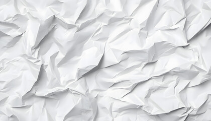 Fototapeta premium seamless white crumpled paper background texture pattern tileable wrinkled high resolution arts and craft flat lay backdrop with copy space artistic abstract creative concept 3d rendering