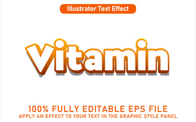 Fototapeta premium EDITABLE VITAMIN TEXT EFFECT