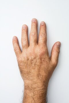 Close-up of a hand with multiple skin lesions, illustrating a case of infectious disease or dermatological condition
