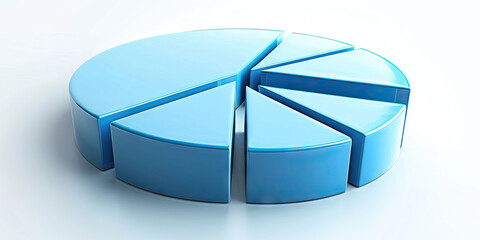 A pie chart illustrating the share of profits among various companies, with each slice in a striking shade of blue.
