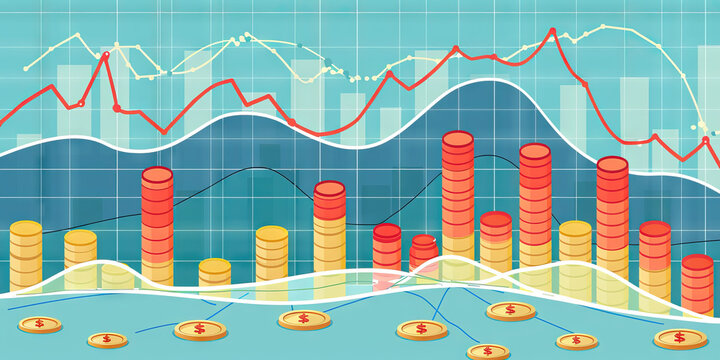A scatter plot of annual revenue against employee count, set against a cool blue background.