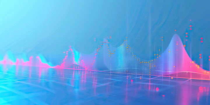 A scatter plot of annual revenue against employee count, set against a cool blue background.
