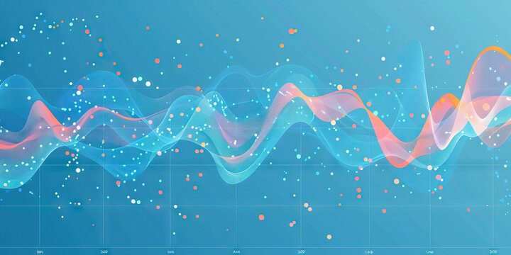 A scatter plot of annual revenue against employee count, set against a cool blue background.