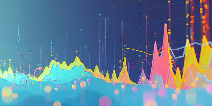 A scatter plot of annual revenue against employee count, set against a cool blue background.
