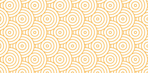 Overlapping creative diamond circle abstract orange and yellow pattern background with waves texture. geometric digital fabric pattern circles floral and spiral round lapping retro background.
