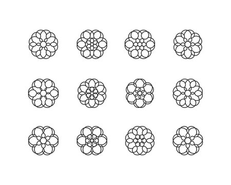 Circular pattern in form of mandala. Islam, Arabic, Indian, chinese motifs.