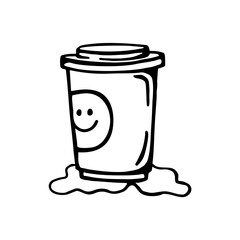 paper cup with a smile, good morning