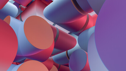 Abstract composition of cylinders.