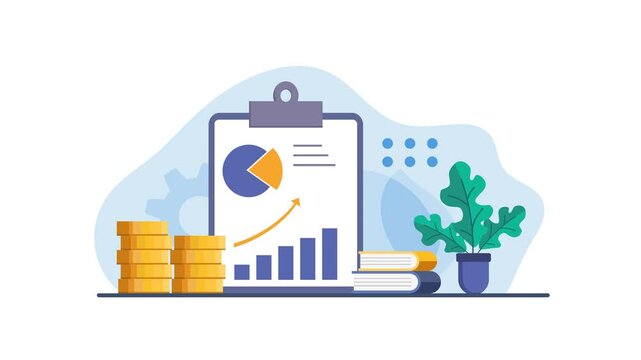 statistical data analysis animation, business improvement report