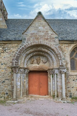 The city of Perros-Guirec, in Brittany, the Saint-Jacques church, beautiful monument
