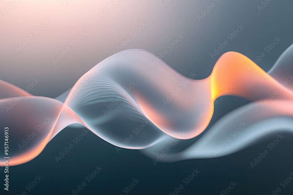Wall mural an abstract wave of soft light and vibrant colors, creating a serene and modern visual effect. perfe