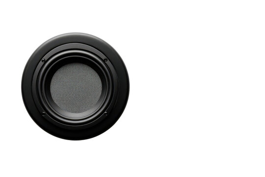 A close-up image of a black speaker driver showcasing its texture and design, perfect for audio technology projects and marketing.