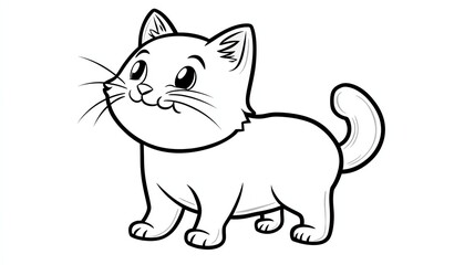 A cute cartoon cat with big eyes and a playful expression.