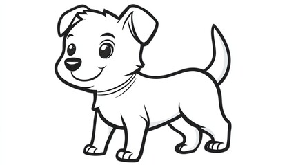 Fototapeta premium A cute cartoon dog with big eyes and a happy smile.