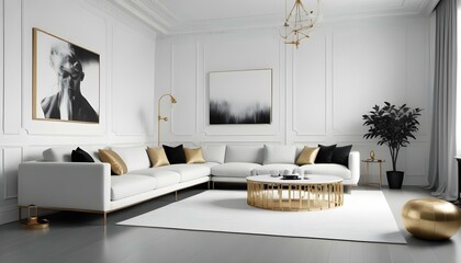 Photo interior modern design room 3d illustration