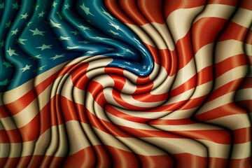 Wavy Distorted United States Flag