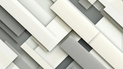 Fototapeta premium A minimalist abstract pattern of overlapping hexagons in shades of white and gray, creating a clean, modern design