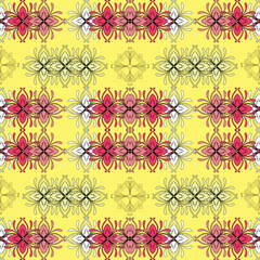 Beautyful shining style seamlesspattern design yellow red white color colorful  modern living decoration