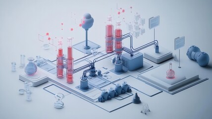 Bioinformatics pipeline, cloud computing structure, illustration