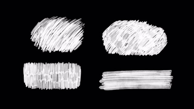 Animated Marker Sketch Wiggles: Freehand Doodle and Scribble Textures, loop on a transparent background